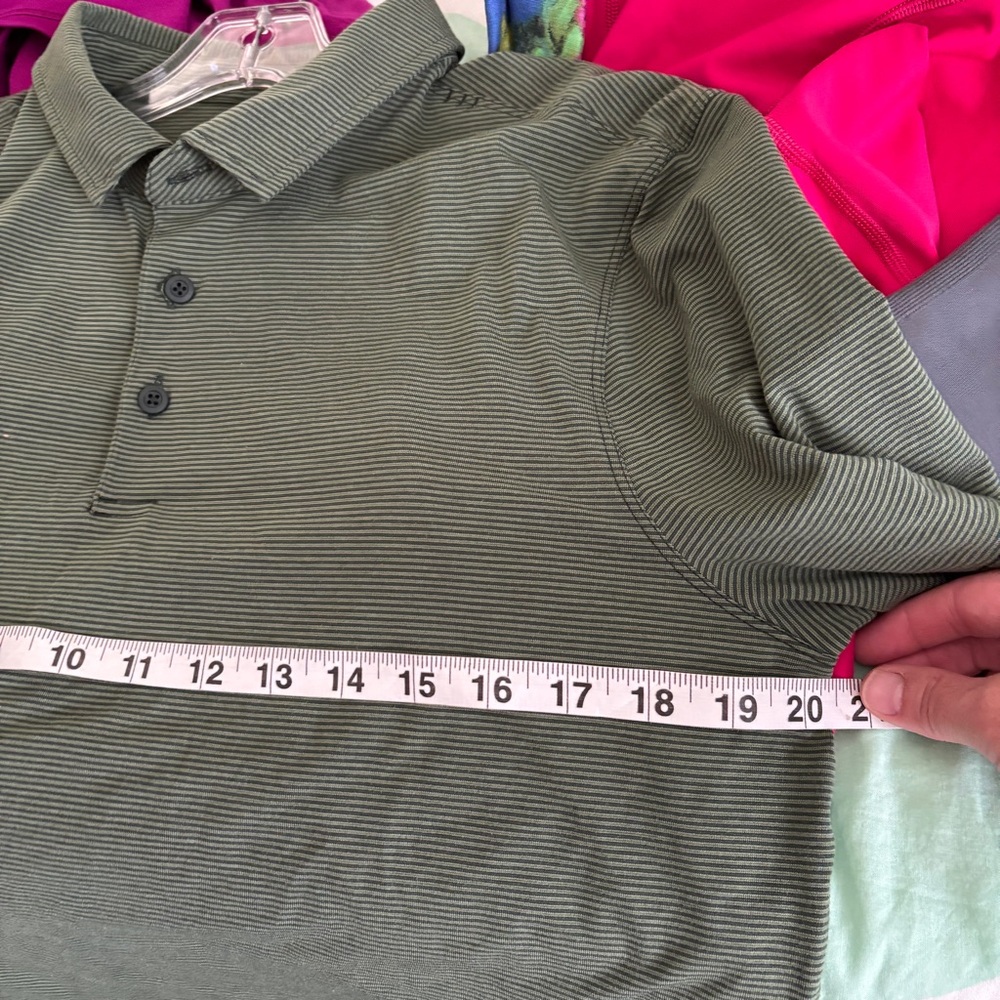 Lululemon Evolution Polo in Tonka Stripe Rainforest Green Green Twill size XL - Picture 9 of 9